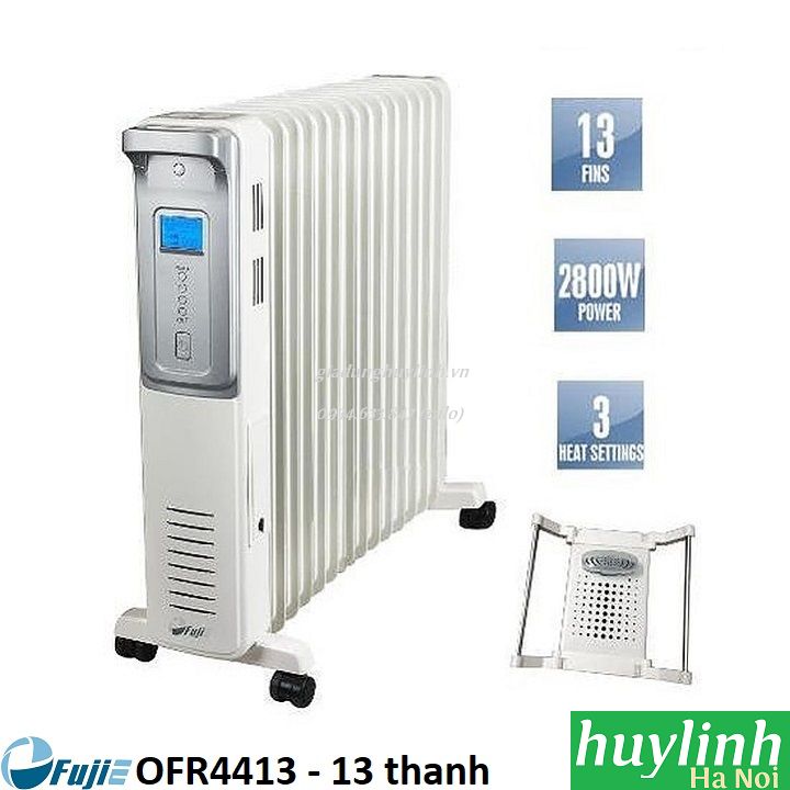 Máy sưởi dầu 13 thanh Fujie OFR4413 - Hẹn giờ + Giá Phơi
