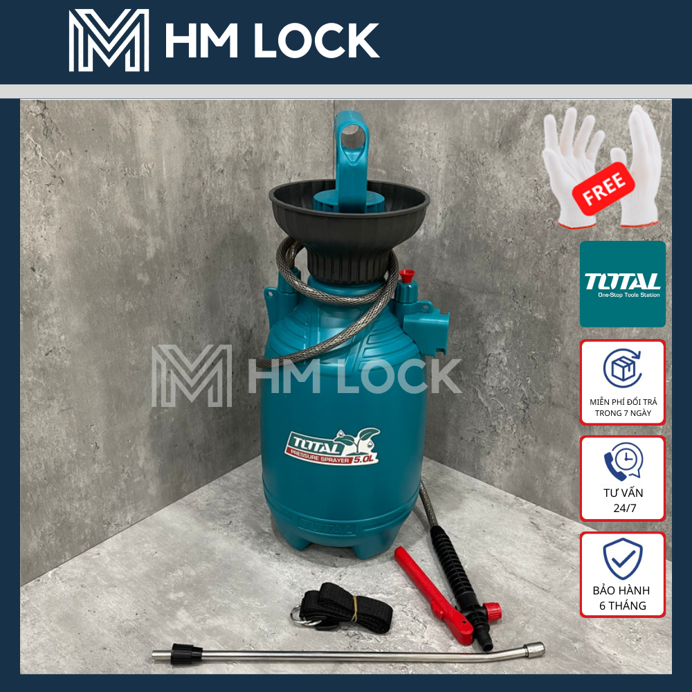 Bình xịt 5l total điều chỉnh kiểu phun - hàng chính hãng - thspp3051 - hm lock