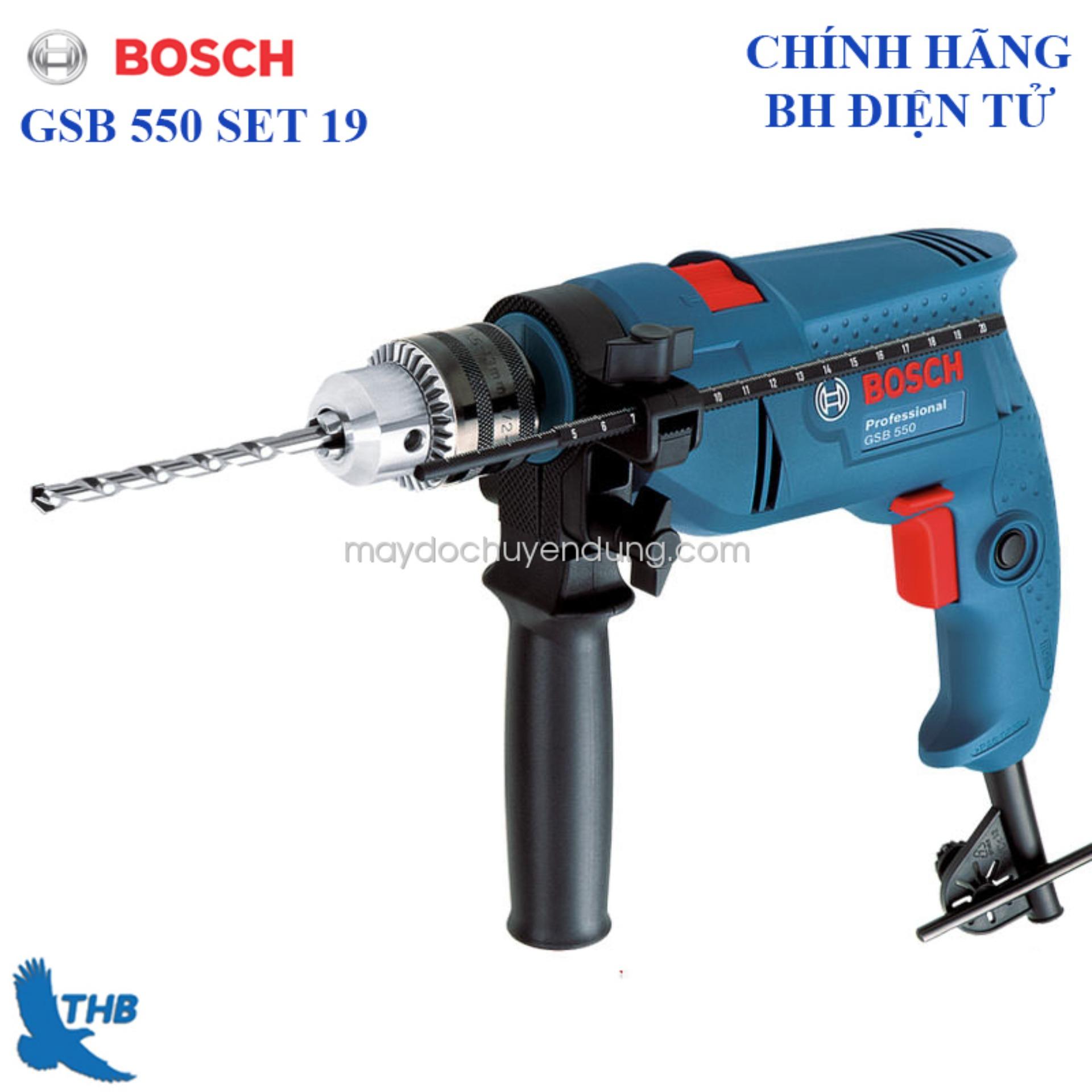 Bộ máy khoan động lực Bosch GSB 550 Set 19 Món