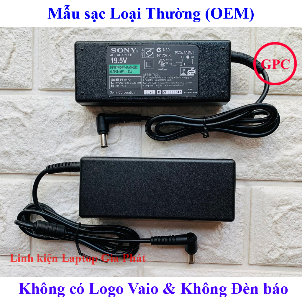 SẠC LAPTOP SONY VAIO 19.5V - 4.7A - 90W (Tặng kèm dây nguồn)