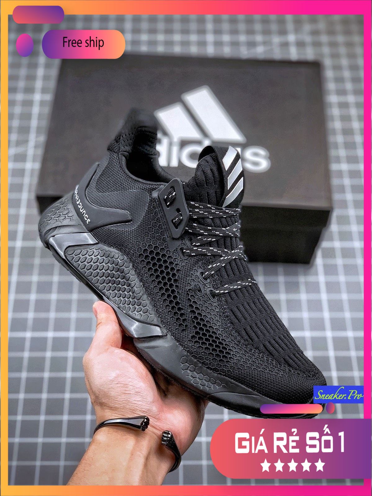 [FreeshipMAX] (SIÊU KHUYẾN MẠI) Giày thể thao sneaker nam nữ ALPHABOUNCE instinct M 2020 black đen full