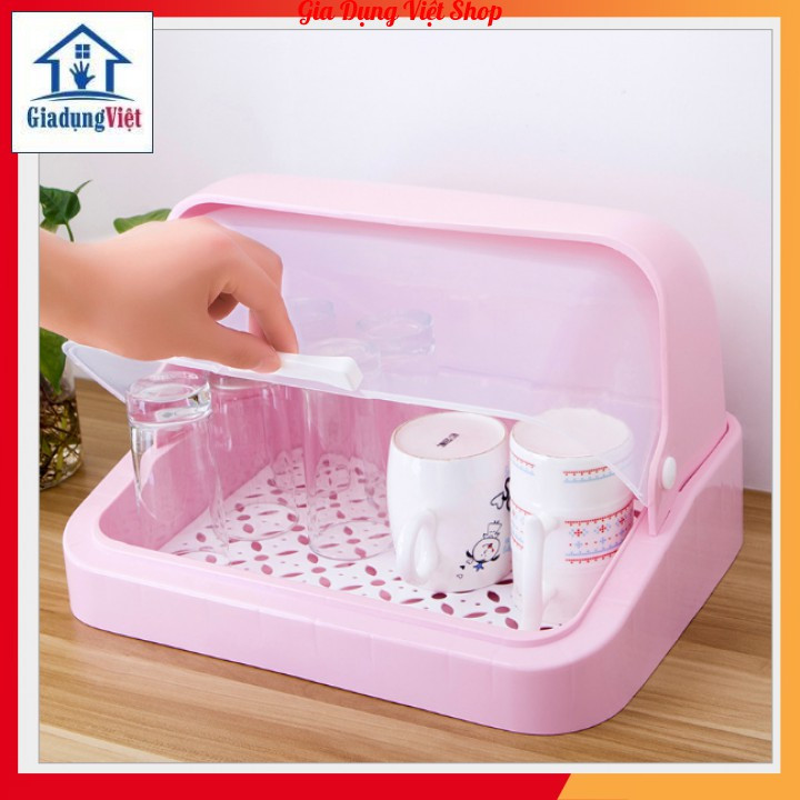 Giá úp ly , úp cốc có nắp nhựa an toàn - khay úp ly cao cấp