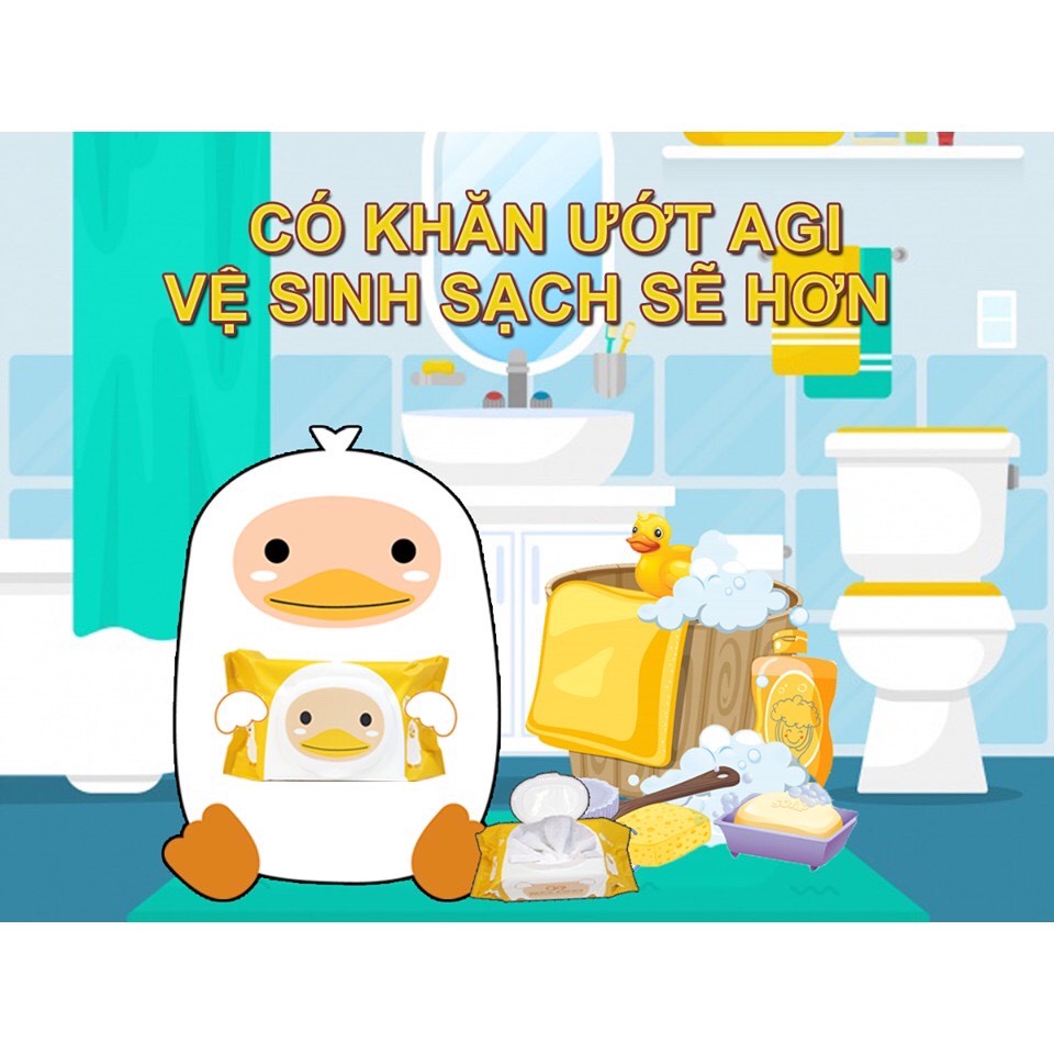 Combo 5 Gói Khăn Ướt Agi Không Mùi 100 Tờ (khăn ướt cho bé không mùi khăn ướt Hàn Quốc) mẫu mới 2025