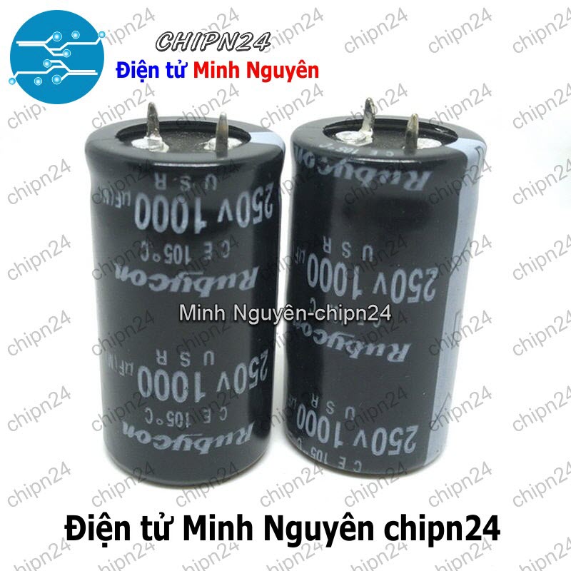 [1 con] (J14) Tụ hóa 1,000uF 250V Đen Rubycon (25x50mm) (1000uF 250V) - HH006148