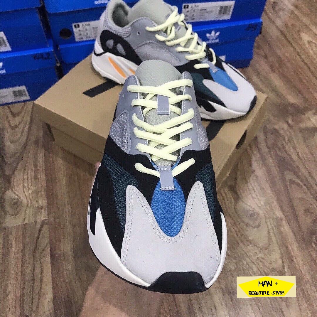 (GIÀY PHẢN QUANG BA VẠCH) sneaker YEEZY BOOST 700 xanh trắng