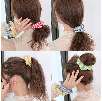 Dây Cột Tóc Scrunchies Vải Caro