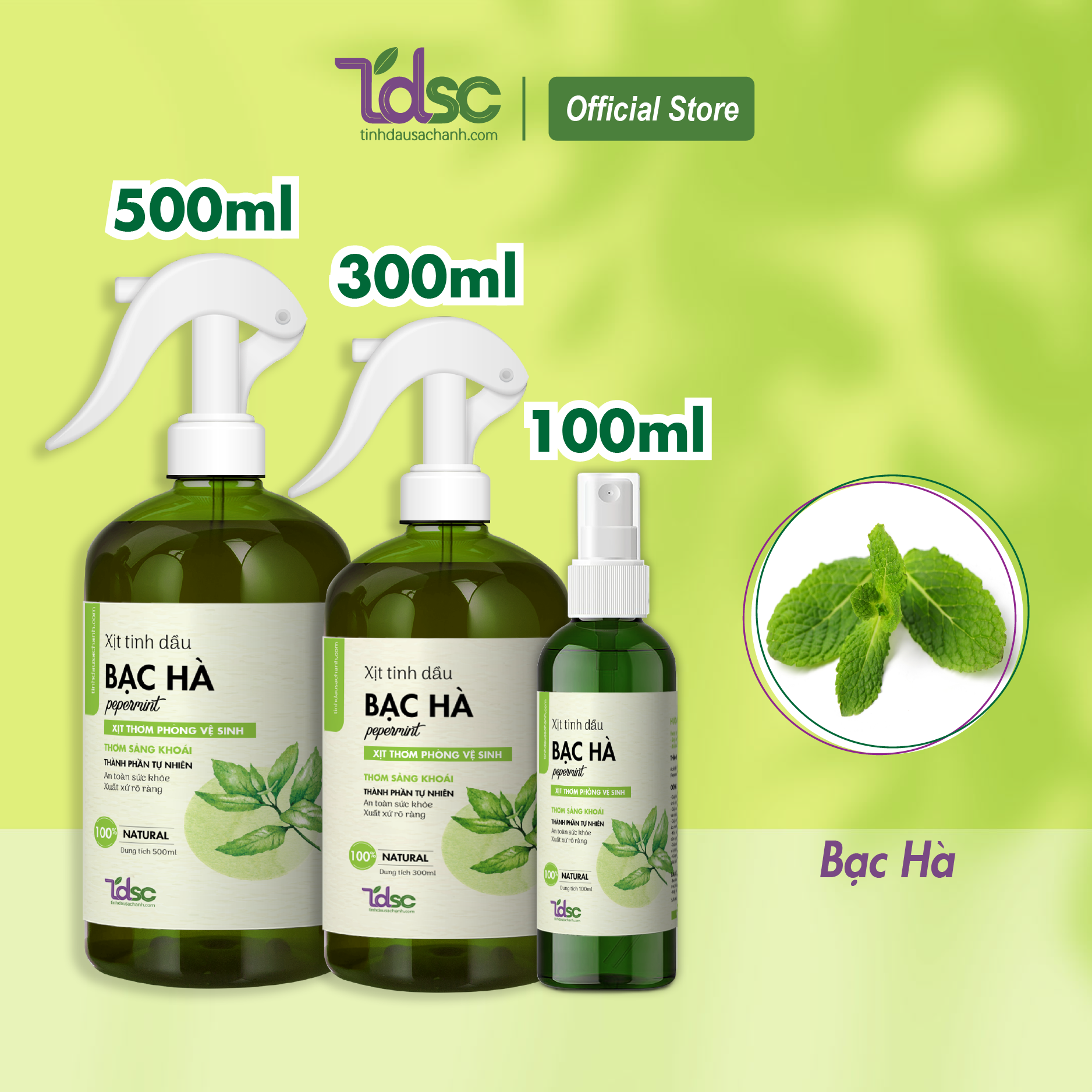 Bình xịt khử mùi thơm nhà vệ sinh tinhdausachanh 100ml/500ml tinh dầu xịt thơm khử khuẩn nhà tắm
