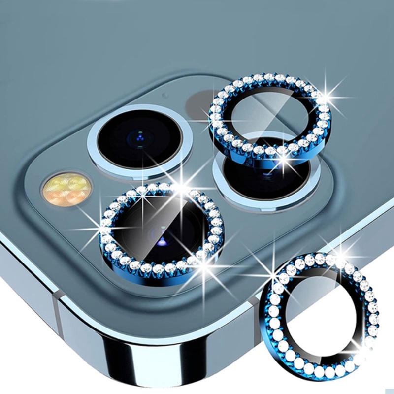 1 Miếng Dán Vòng Kim Loại Bảo Vệ ống Kính Máy ảnh Kim Cương Cho IPhone 13 12 Pro Max 13 Mini 11Pro 11 Pro Max Vệ Máy ảnh