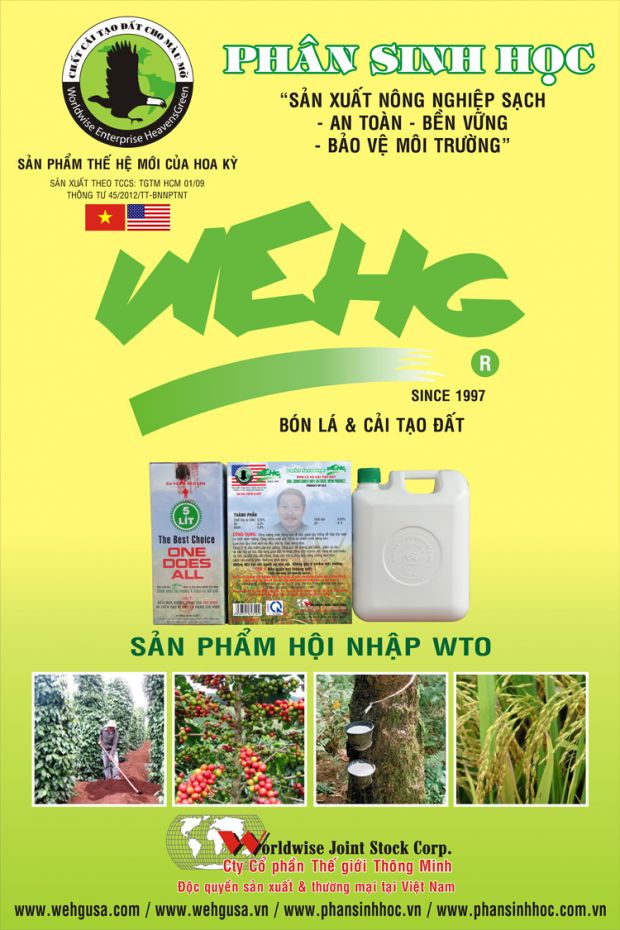 Phân Hữu cơ Sinh Học WEHG- CAN 5 LÍT