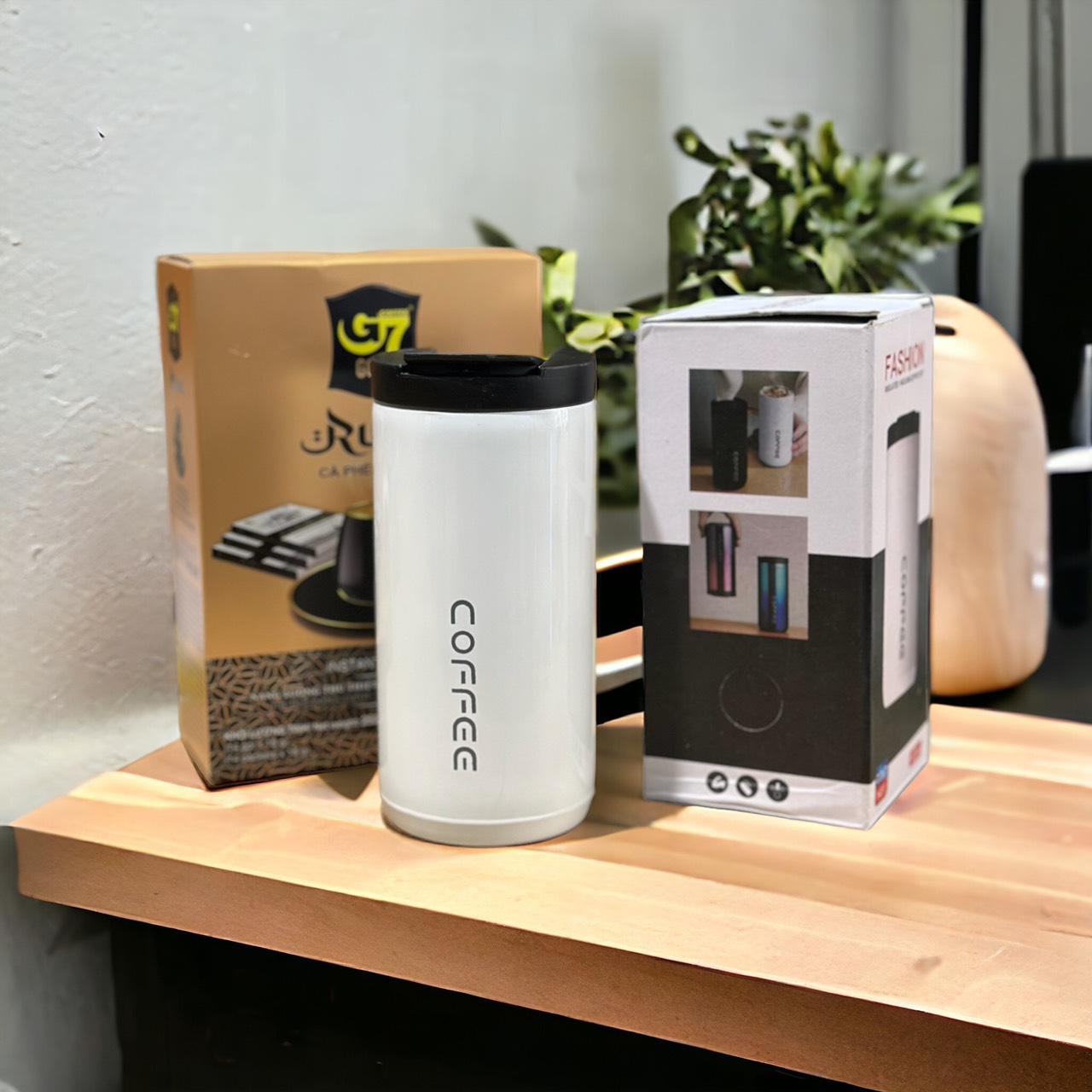 (Quà tặng Hộp cà phê G7 Gold Trung Nguyên) Bình Giữ nhiệt Coffee Inox 304( 400ml)