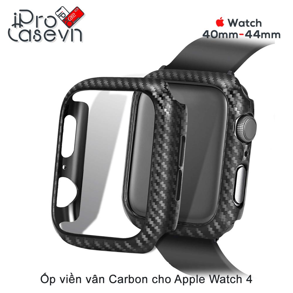 Ốp viền vân Carbon cho Apple Watch Serial 4 (size 40mm/44mm)