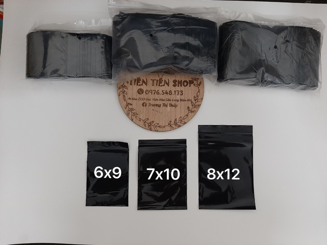 Gói 100c túi zip đen to chọn size