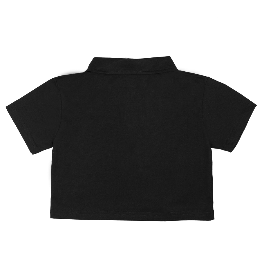 DKMV Áo croptop nữ có cổ tone màu đen DKMV Polo Basic-BLACK | K04-T2