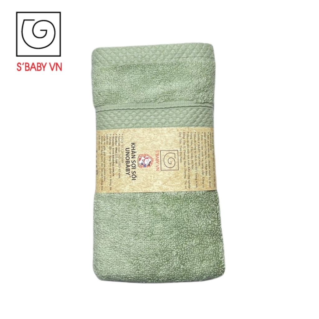 [Quà tặng] Khăn mặt sợi tre 28x46cm UNOBABY