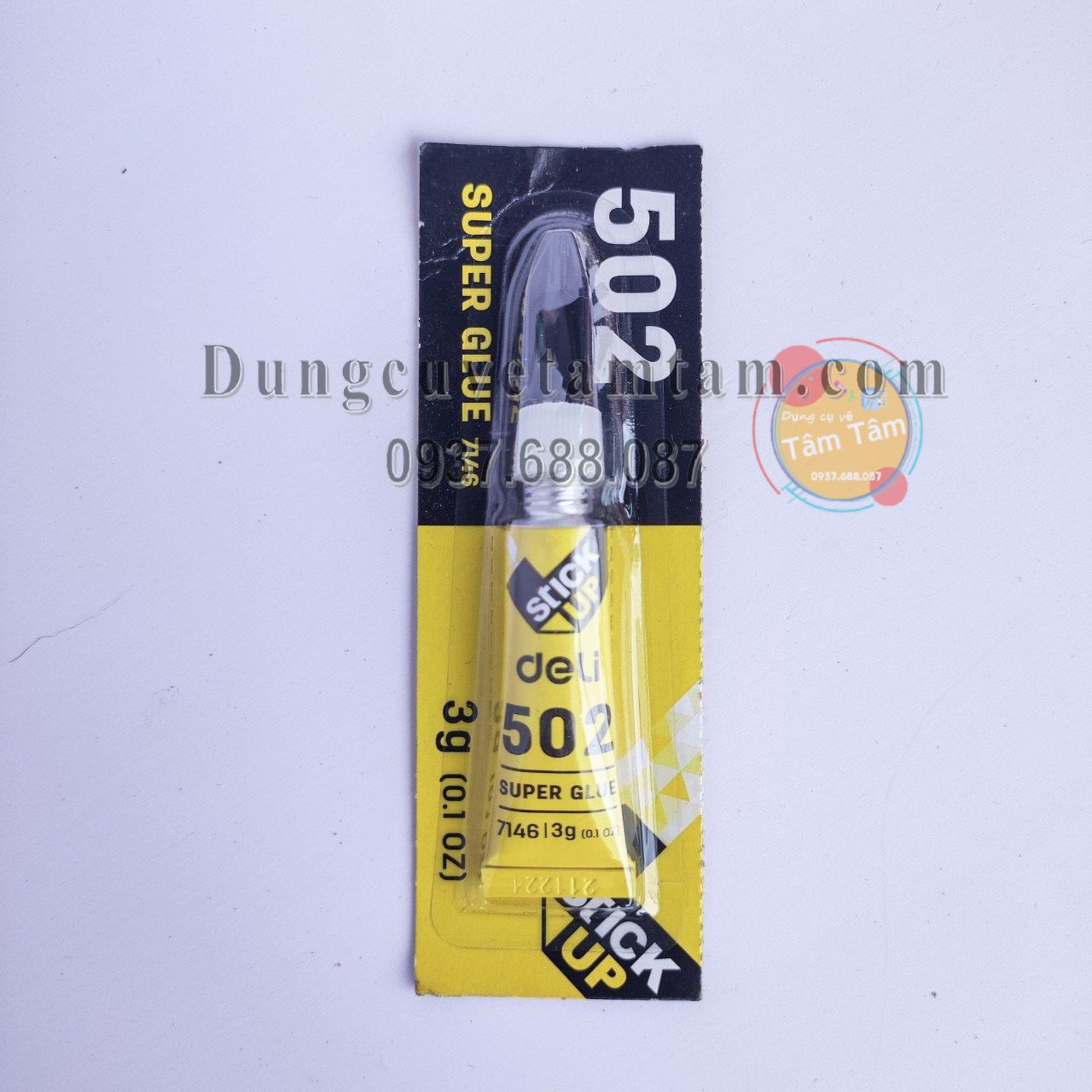 -keo dán sắt deli 502 mã 7146, keo dán super glue deli -mô hình