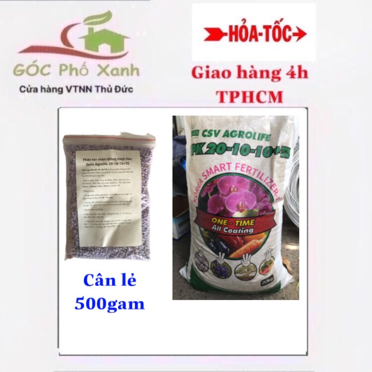 Phân tan chậm thông minh hàn quốc agrolife 20-10-10+te 500gr