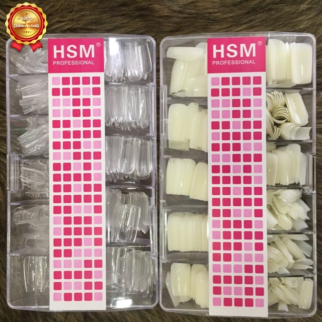 Móng úp trơn HSM hộp 500 móng