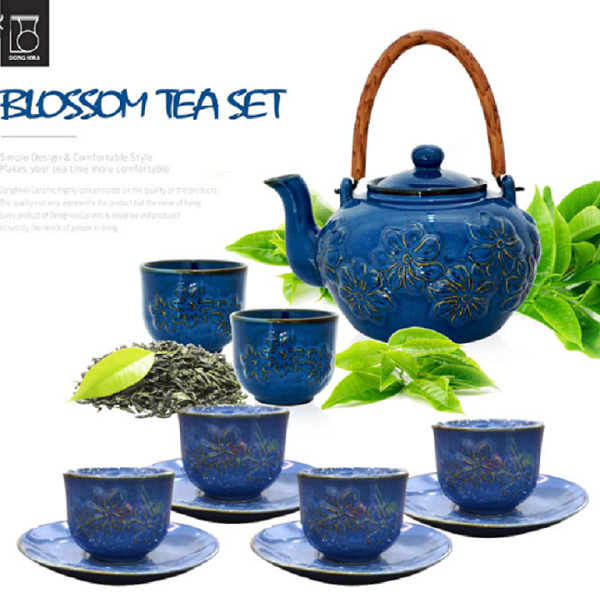 Bộ ấm trà gốm sứ Donghwa - bộ ấm trà gốm sứ