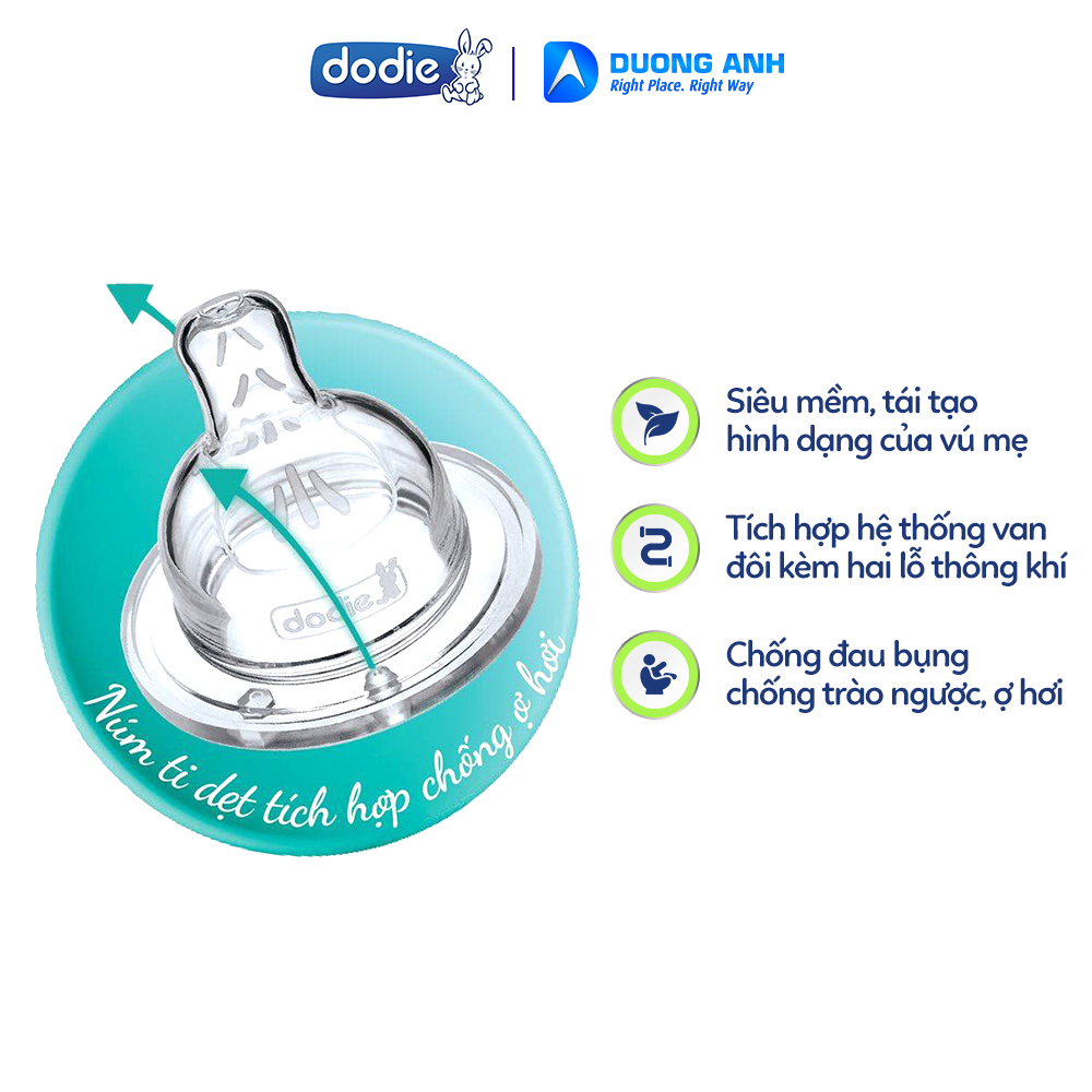 Bộ núm ti dẹt Dodie cho bé trên 6 tháng