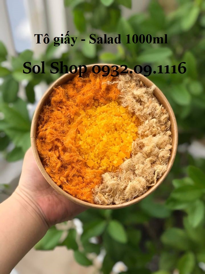 Tô giấy kleur - set 50 tô giấy kraft salad 1000ml - có nắp