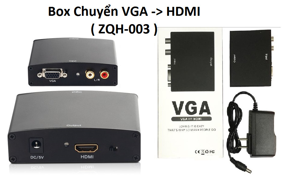 [HCM]Box chuyển VGA Ra HDMI (ZQH-003)