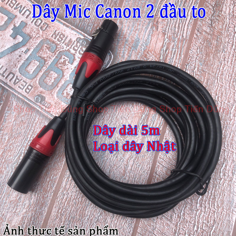 Dây mic canon 5 mét dành cho mic thu âm 5v - 48v chân cắm làm bằng đồng cực kì chắc chắn truyền âm thanh cực tốt