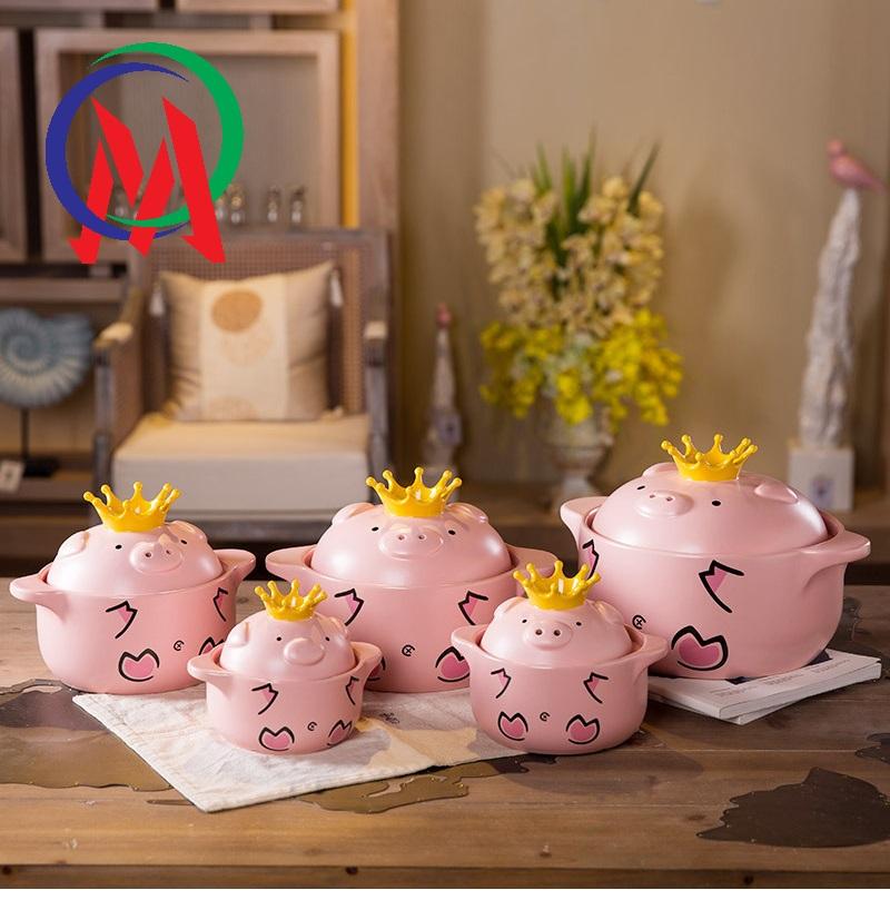 [NỒI CHỐNG DÍNH] Nồi đất chống cháy hình heo 17.5cm 600ml