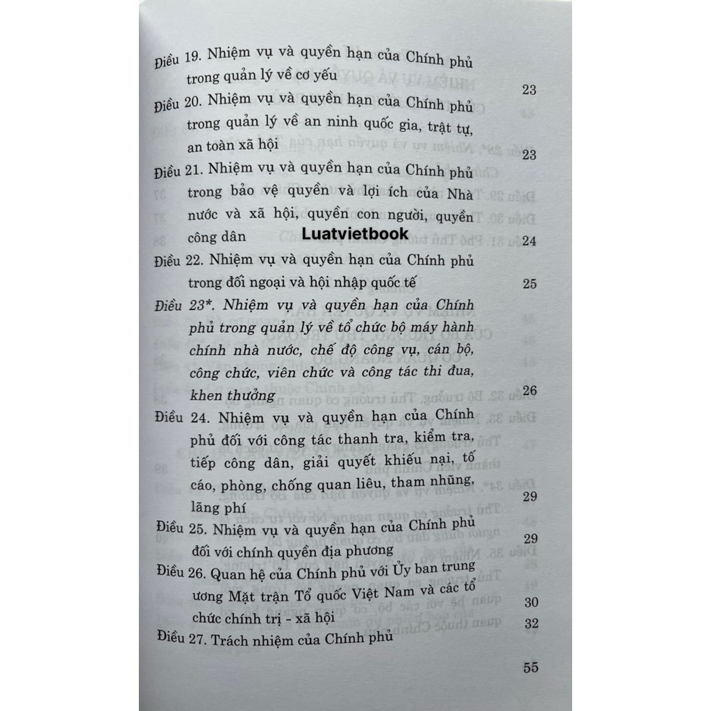 Luật Tổ Chức Chính Phủ ( sửa đổi, bổ sung năm 2019, 2023)