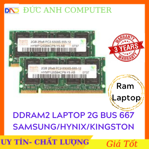 Ram ddr2 laptop 2gb bus 667 ram zin máy đồng bộ siêu bên và ổn định bảo hành 3 năm 2g bus 667 laptop note 2g bus 667