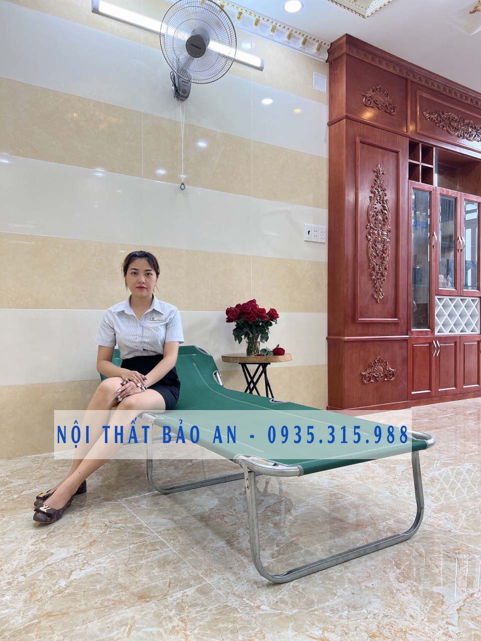 Giường xếp vải bố khung sắt Nội Thất Bảo An
