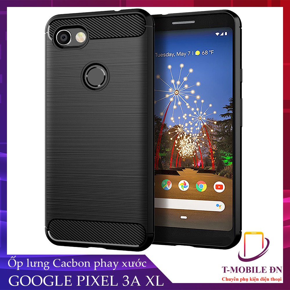 Ốp lưng Google Pixel 3a 3a XL silicone mềm Carbon phay xước chống sốc chống vân tay