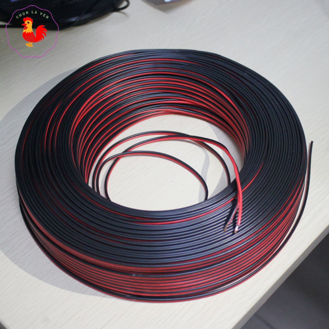 Dây điện đôi 2 lõi đỏ đen mềm 22AWG