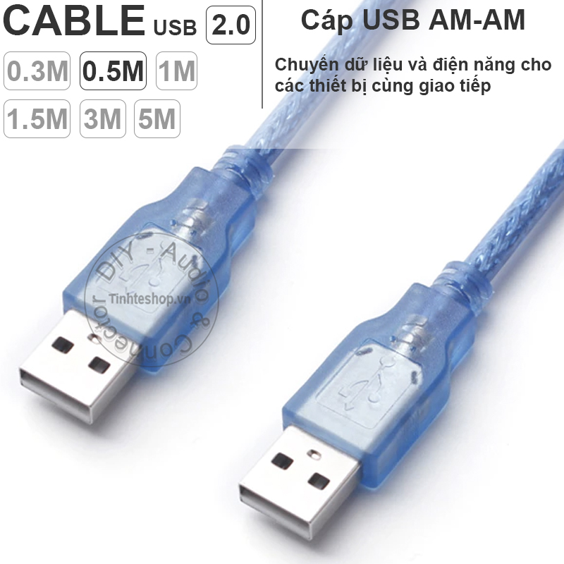 Dây USB 2.0 AM-AM 0.3M đến 5M - Cáp USB 2 đầu đực
