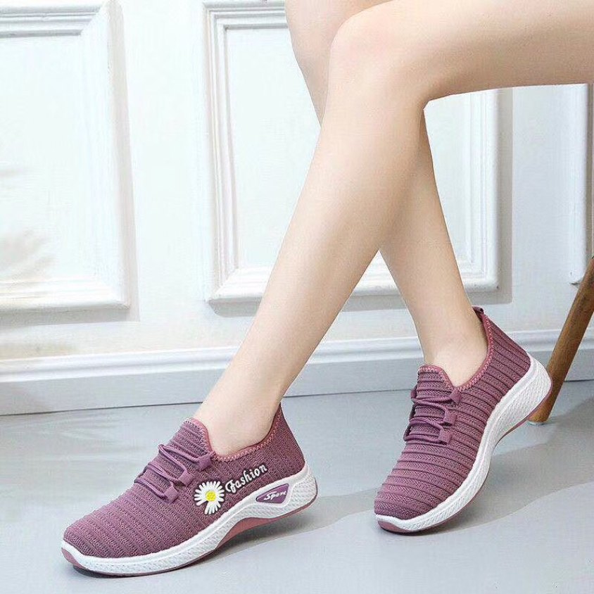 Giày giả dây họa tiết hoa cúc SALE LỚN l Giày nữ thể thao l giày đi bộ l giày thể dục l giày chạy bộ l giày đi chơi l giày dành cho người đi bộ nhiều l giá rẻ