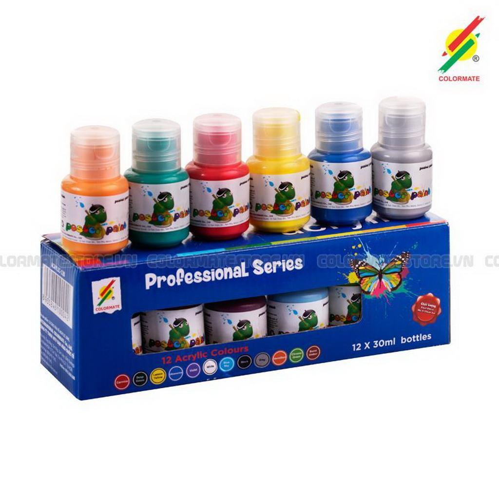 Bộ 12 chai màu vẽ acrylic 30ml
