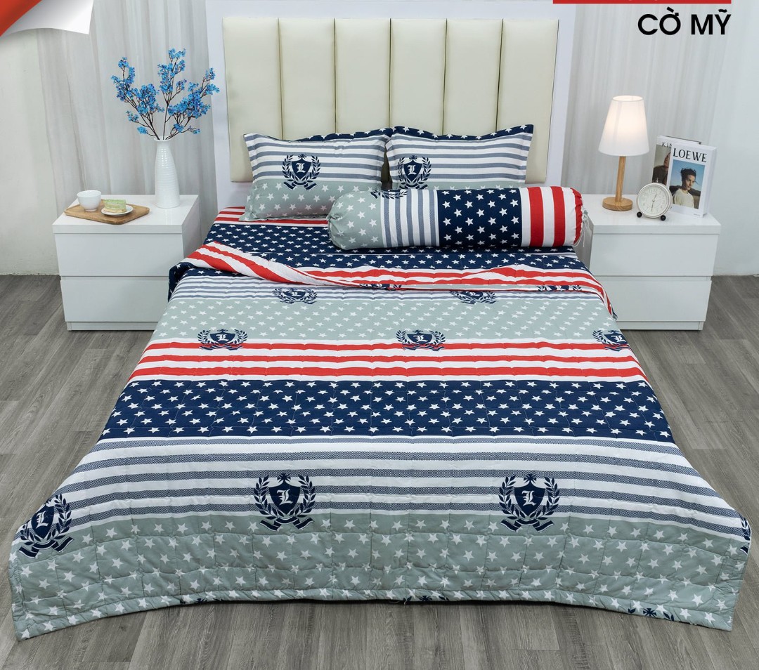 Ga Trải Giường Cotton poly  1m 1m2 1m4 1m5 1m6[cờ mỹ]