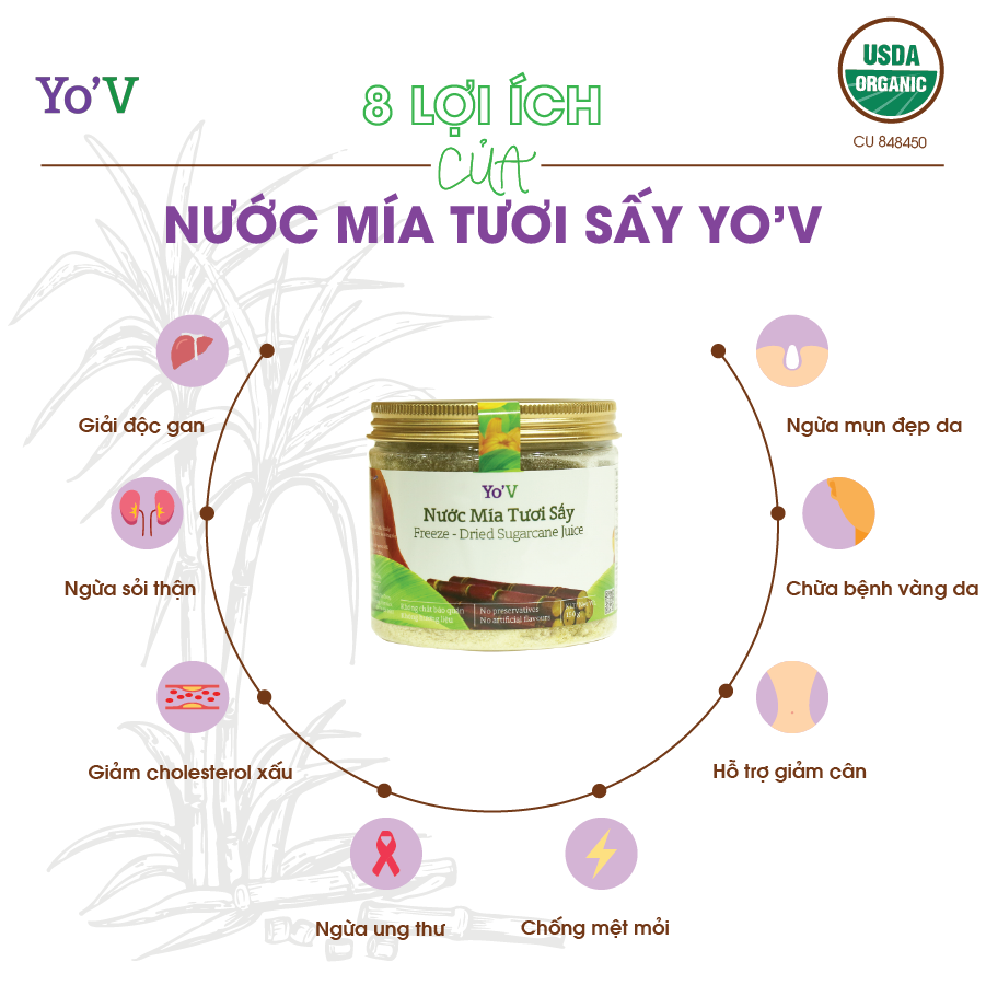 Nước mía tươi sấy Yo'V 200g