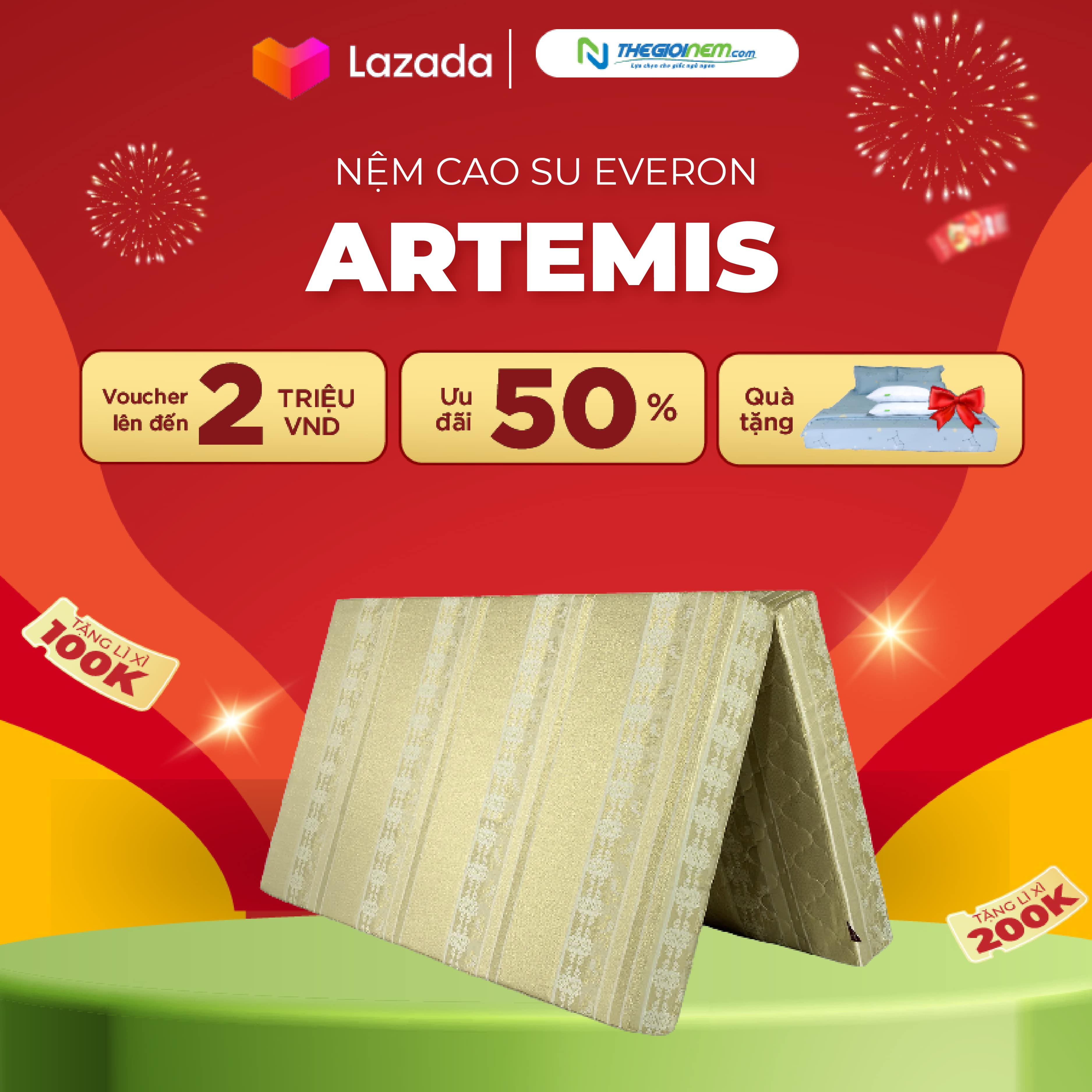 [Trả góp 0%] Nệm Bông Ép Everon Artemis- Gấp 2-Bảo hành 5 năm.