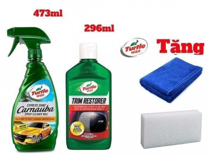 Bộ Chăm Sóc Bóng Sơn Và Phục hồi Nhựa Nhám Turtle Wax Tặng Khăn 3M cao cấp