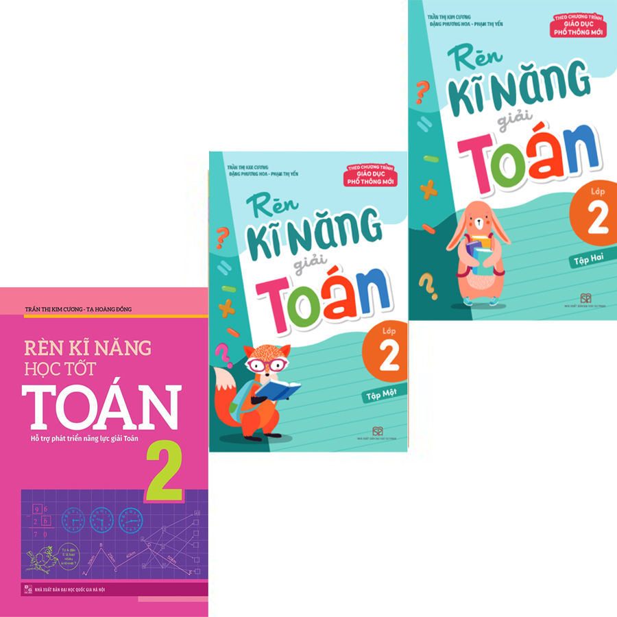 Sách: combo 3 cuốn rèn kỹ năng học tốt toán lớp 2 - hỗ trợ phát triền năng lực giải toán
