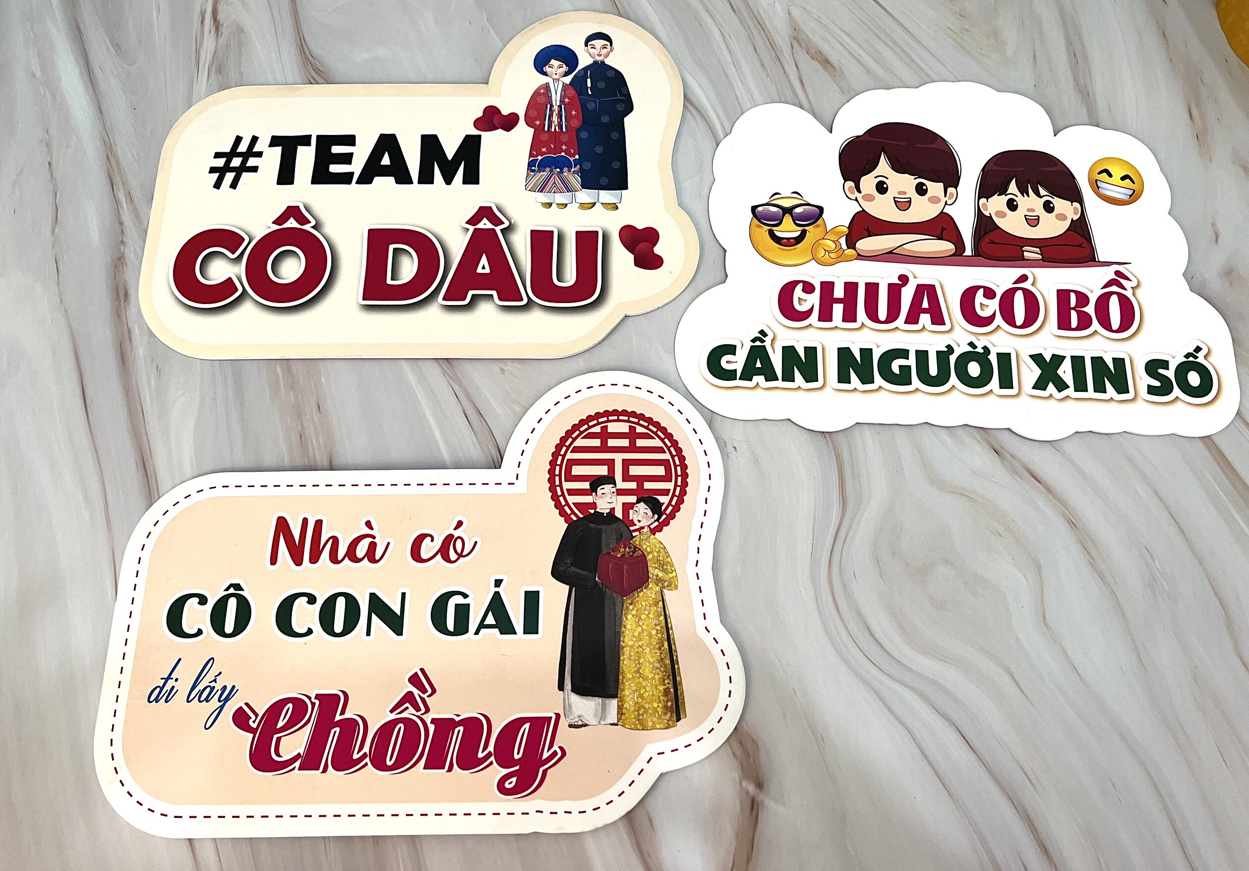 Combo 3 hashtag cầm tay đám cưới