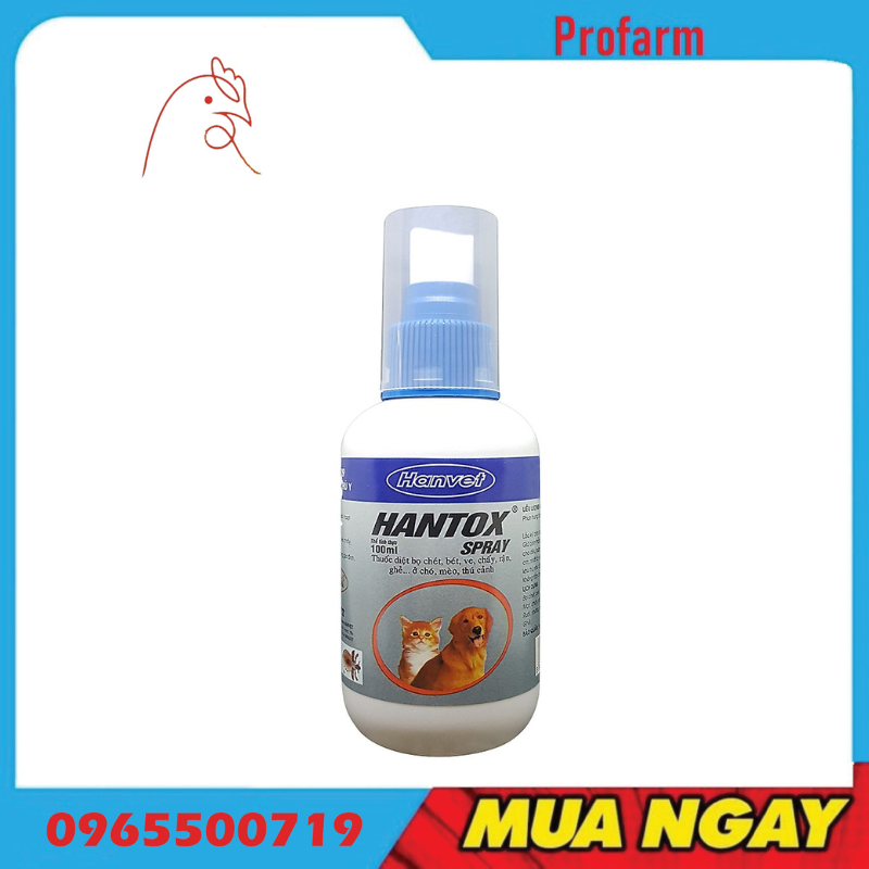 Chai Xịt Ve Rận Hantox Cho Chó Mèo 100ml