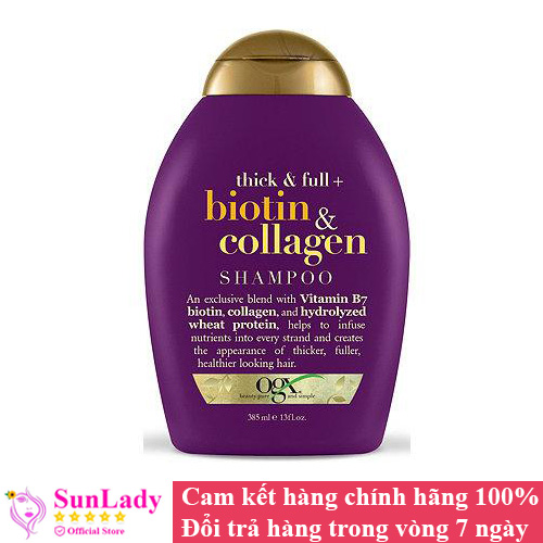 Dầu gội ngăn ngừa rụng tóc và kích thích mọc tóc của Mỹ Biotin Collagen chính hãng 385ML