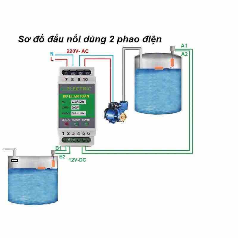 Rơ le an toàn cho phao điện (chuyền nguồn phao thành 12V an toàn) SRF-111M