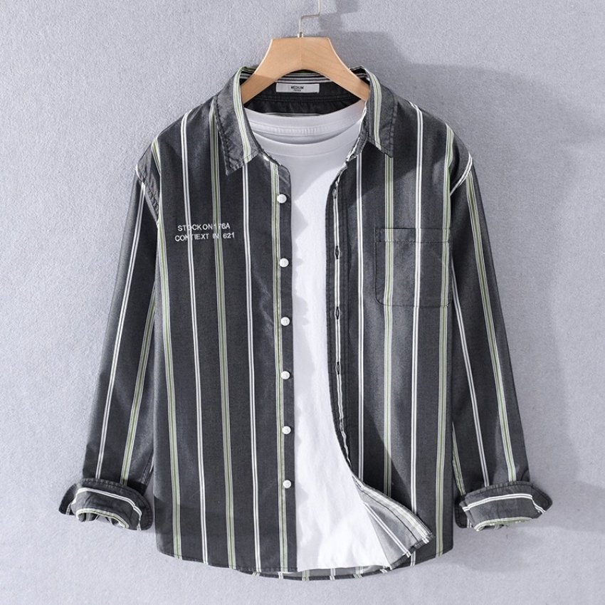 Áo sơ mi nam dài tay Poniva Mã A621 Thời trang Poniva Branch Thiết kế áo sơ mi kẻ sọc kiểu dáng thiết kế nam tính thời thượng không lo lỗi mốt chất vải mát lên form chuẩn