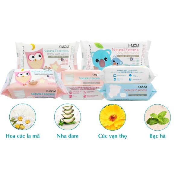 Khăn ướt Hàn Quốc K-mom gói 100 tờ