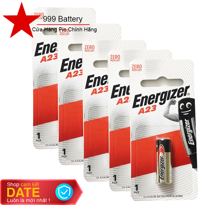 Combo 5 vỉ pin cửa cuốn A23 Energizer 12V chính hãng (1 vỉ 1 viên )