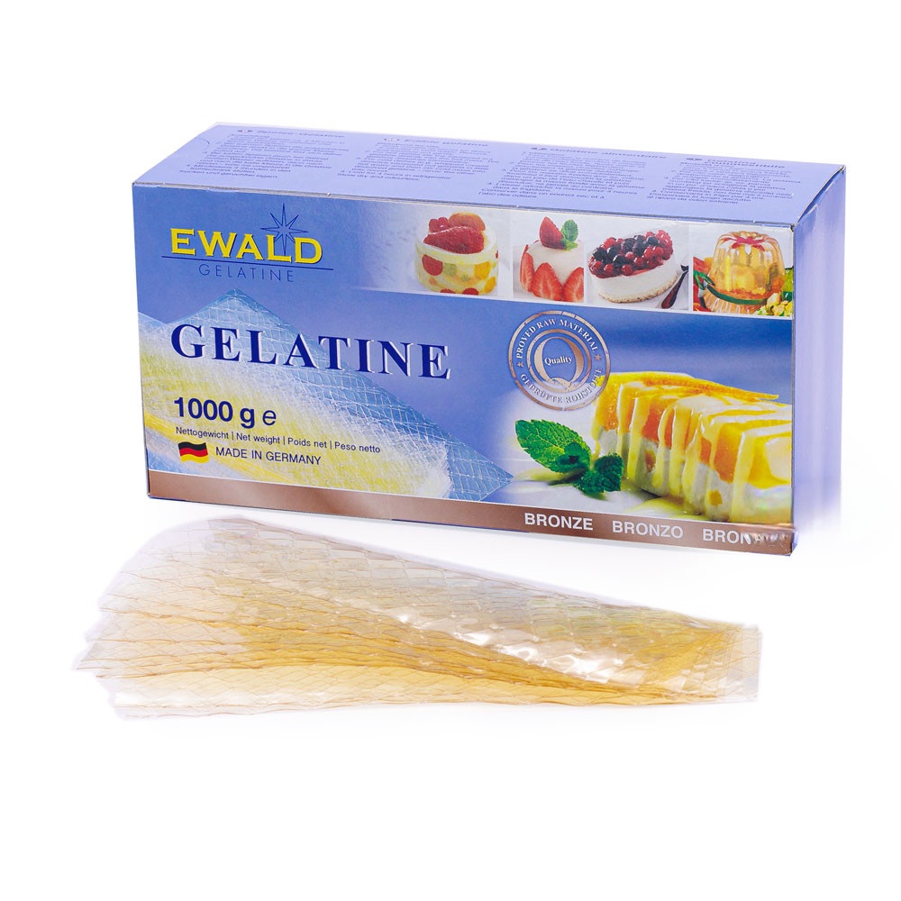 Gelatine lá Ewald dùng làm đông bánh kẹo, Panna Cotta, chè khúc bạch, tào phớ, pudding