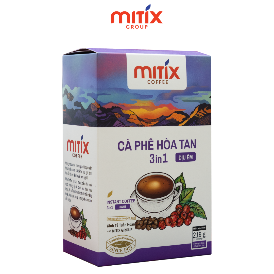 Mitix Coffee Cà phê hòa tan 3in1 dịu êm loại 216gr