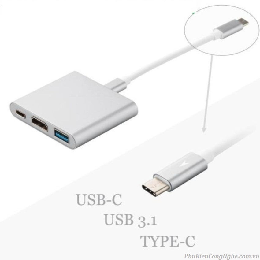 ┇  Cáp chuyển USB Type C sang HDMI   USB 3.0   TypeC